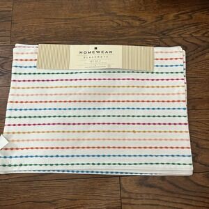 Homewear Placemats Set Of 4 13 X 19 White Rainbow Stripes Pride Colorful